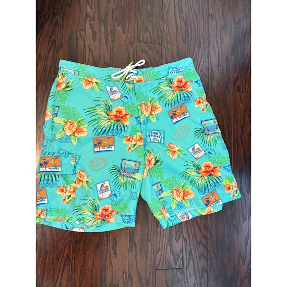 TOMMY BAHAMA RELAX SWIMMING TRUNKS FLORAL HAWAIIAN LUAU MENS large - Picture 1 of 6